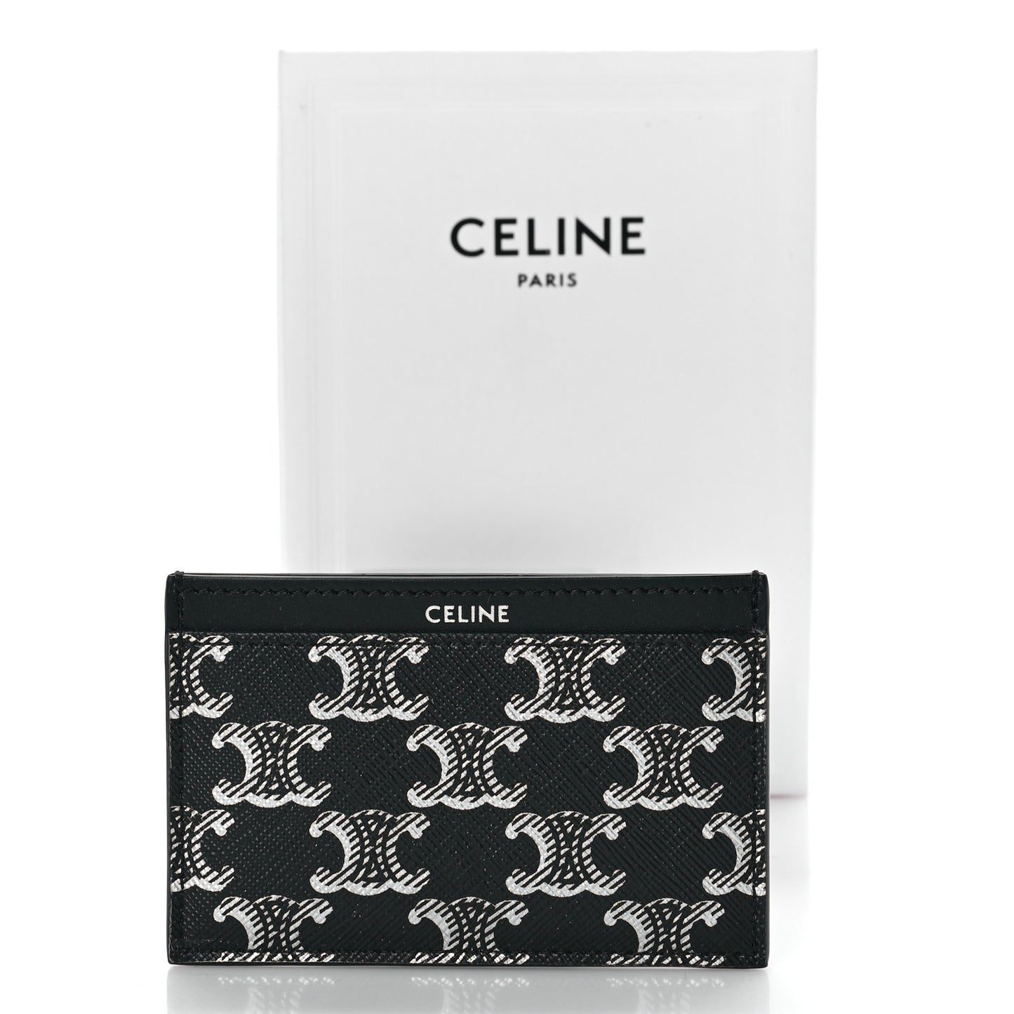 Triomphe Canvas Card Holder Silver Black