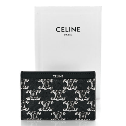 Celine Triomphe Canvas Card Holder Silver Black 9 of 9