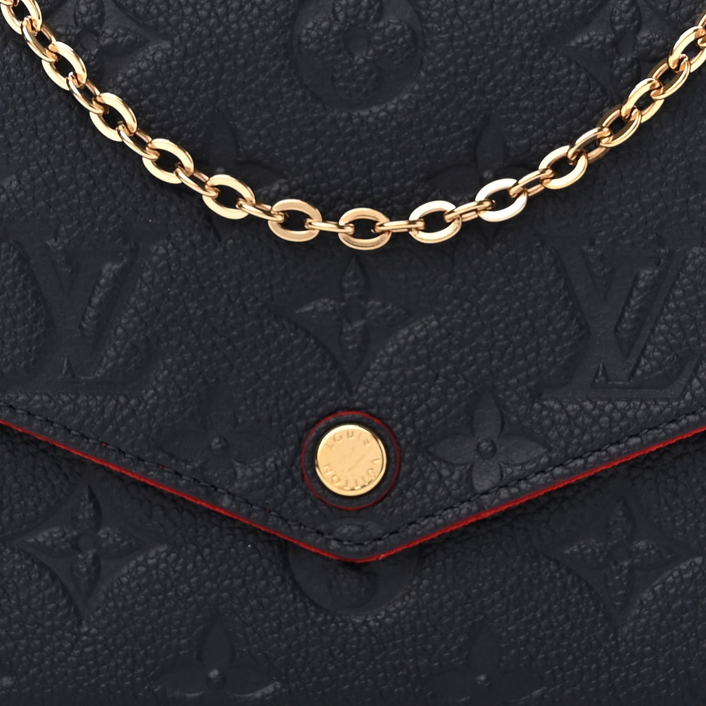 Empreinte Pochette Felicie Chain Wallet Marine Rouge