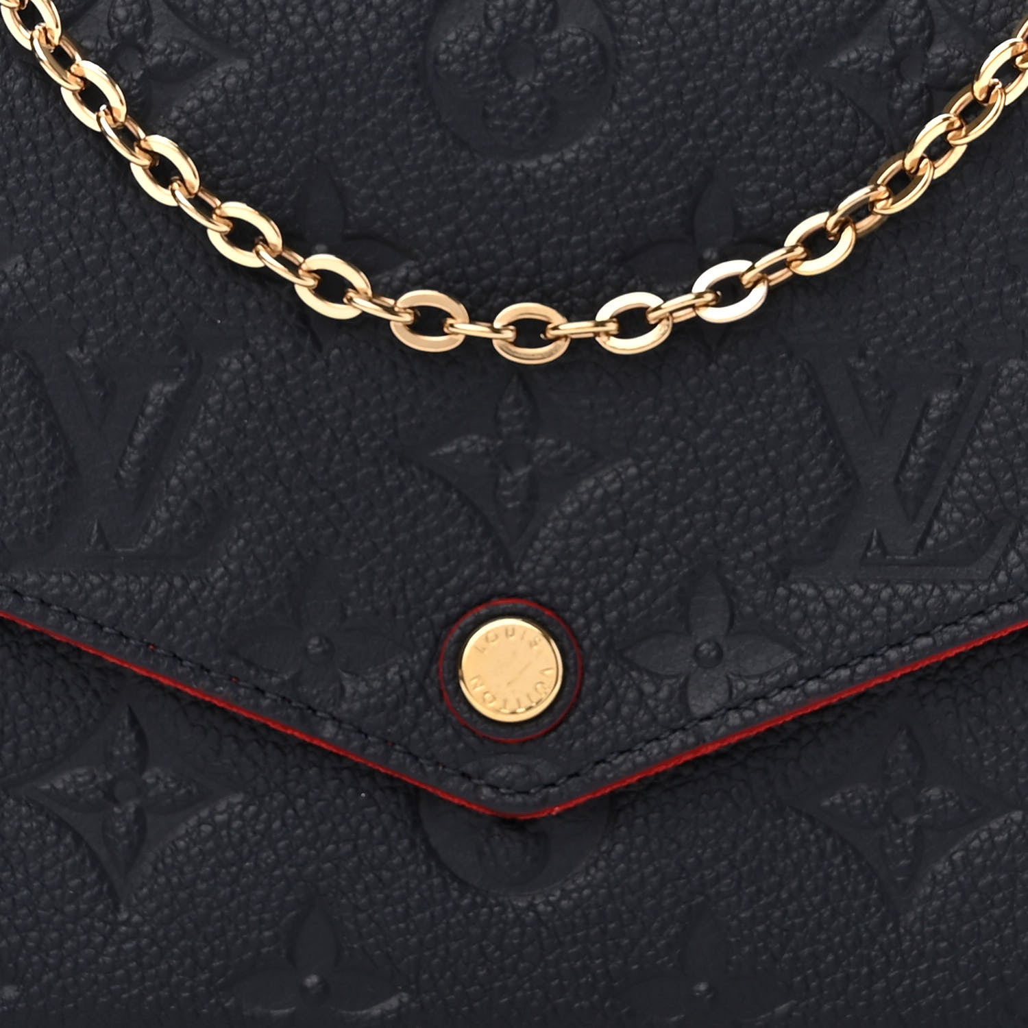 Louis Vuitton Empreinte Pochette Felicie Chain Wallet Marine Rouge 9 of 11