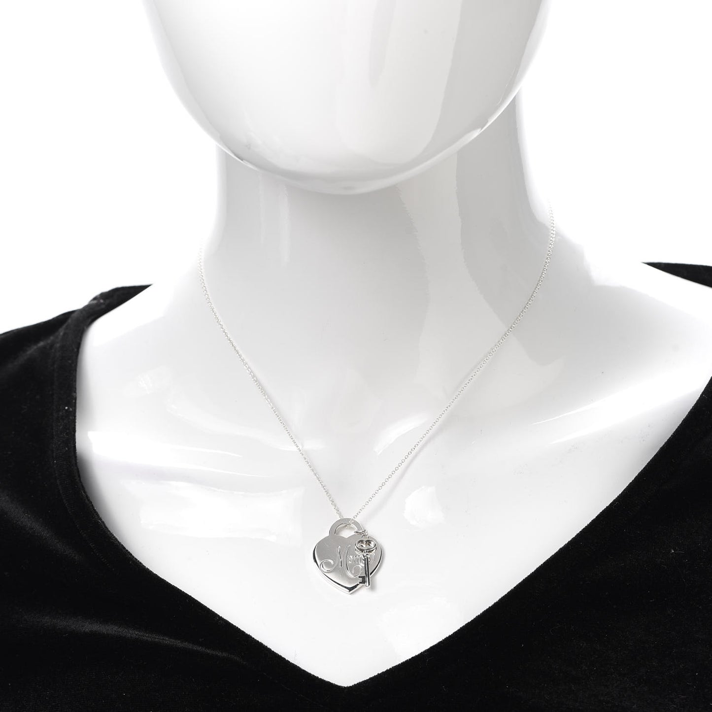 Sterling Silver Mom Heart Tag Key Pendant Necklace