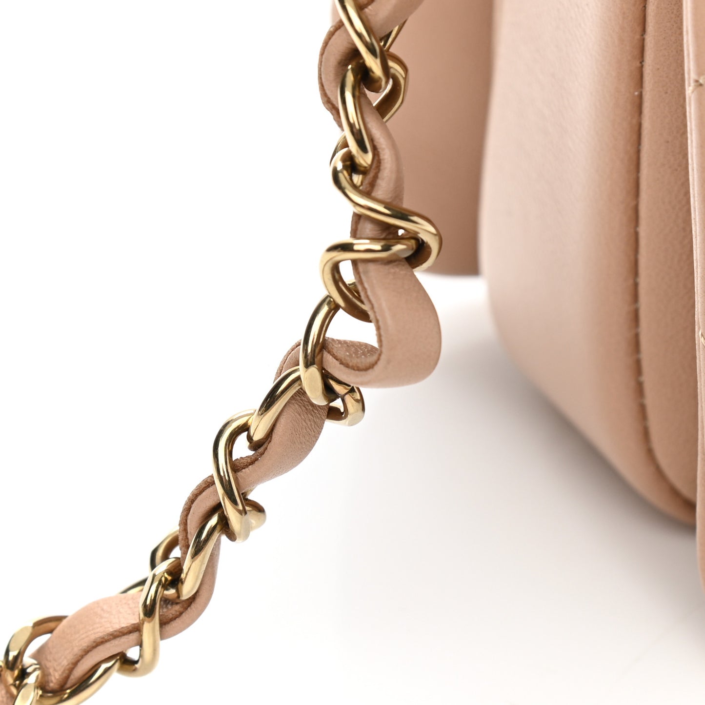 Lambskin Quilted Small Trendy CC Dual Handle Flap Bag Beige