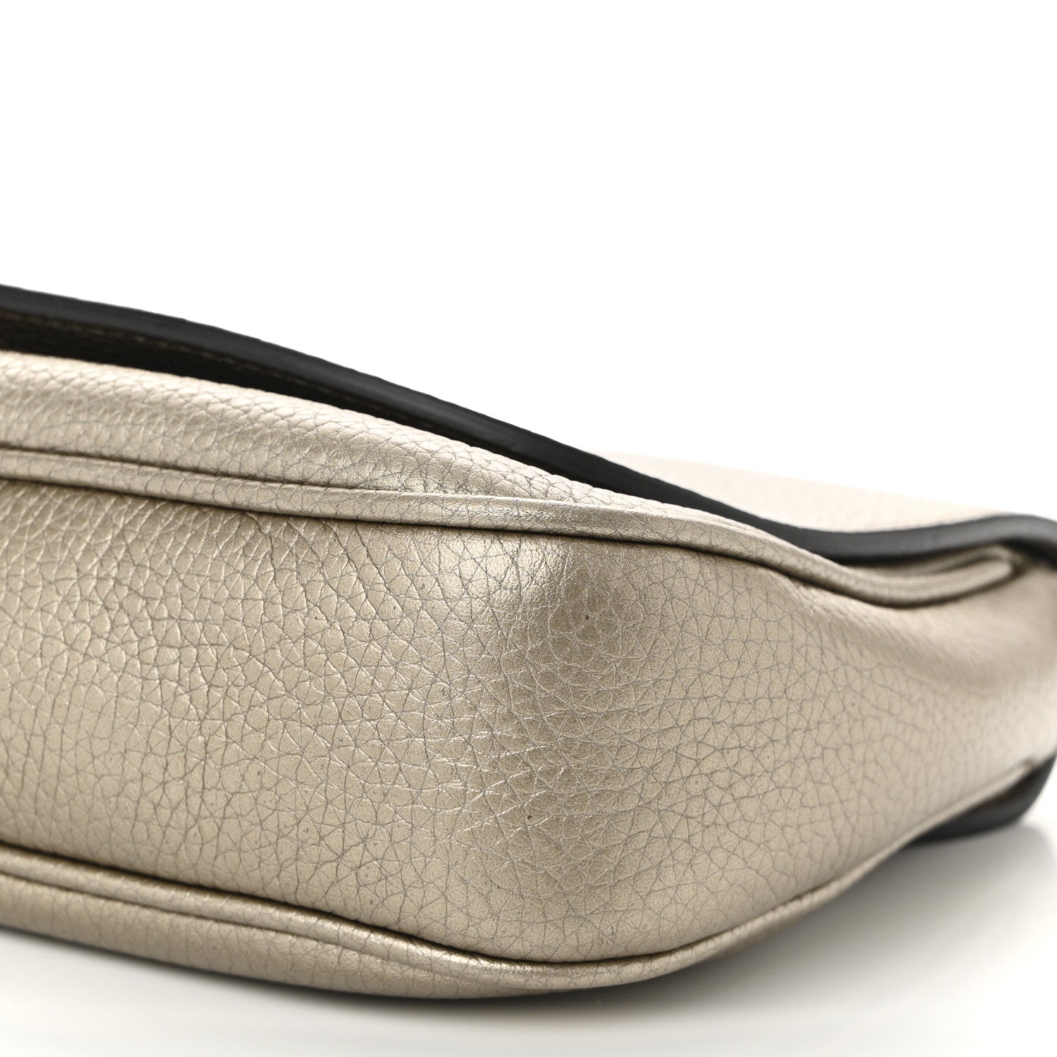 Gucci Metallic Pebbled Calfskin Medium Soho Flap Crossbody Golden Beige 10 of 10