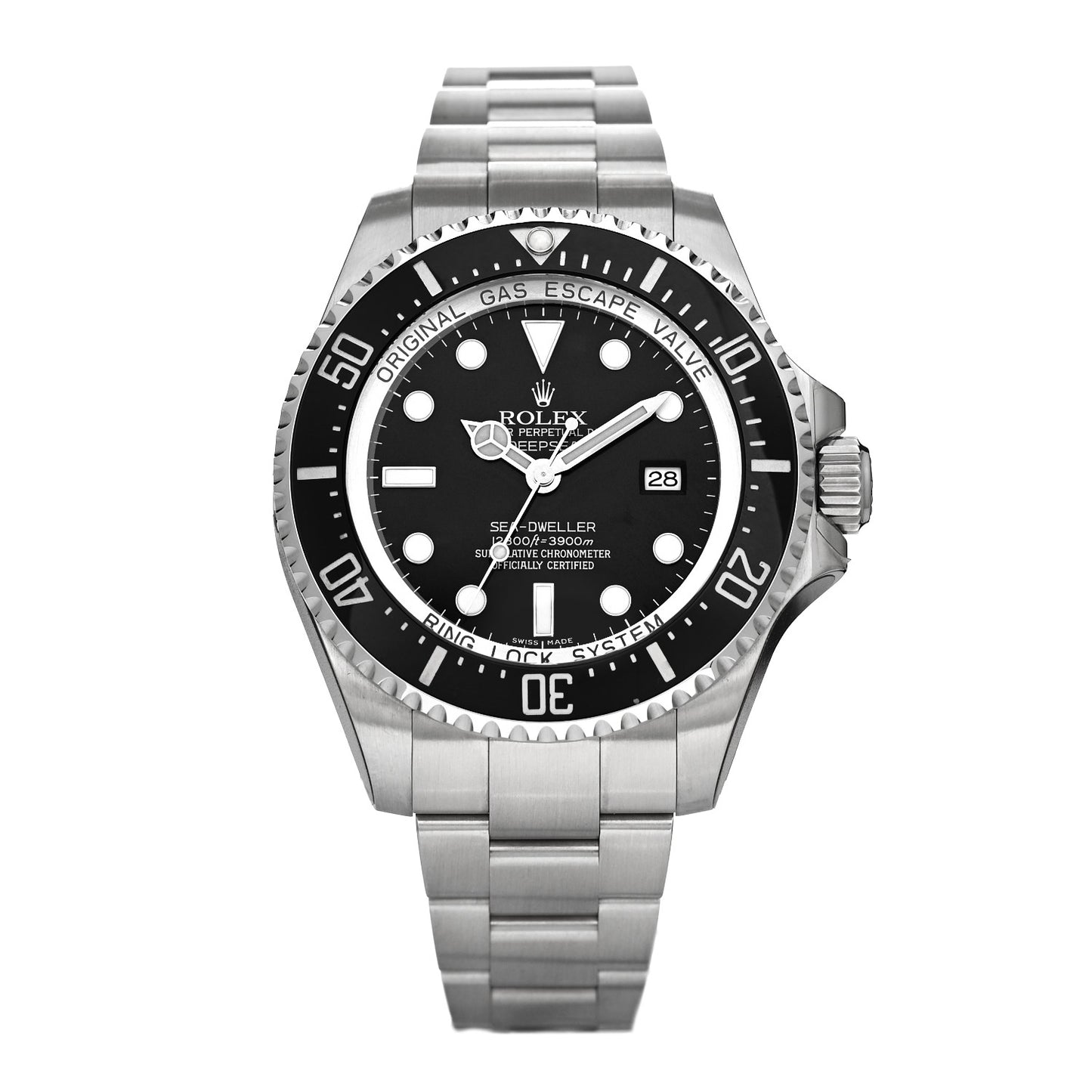 Stainless Steel 44mm Oyster Perpetual Date Sea-Dweller Deepsea Watch Black 116660
