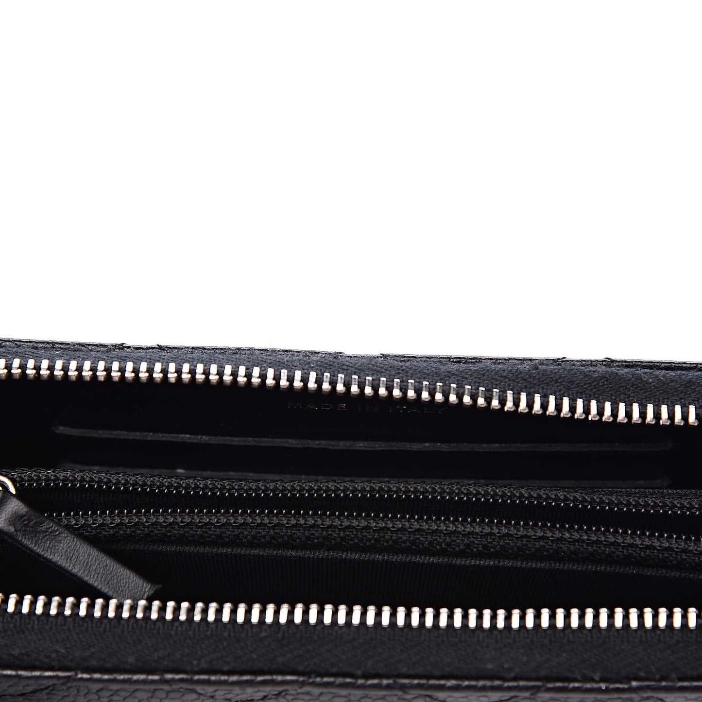 Caviar Quilted Small Gusset Zip Around Wallet Black