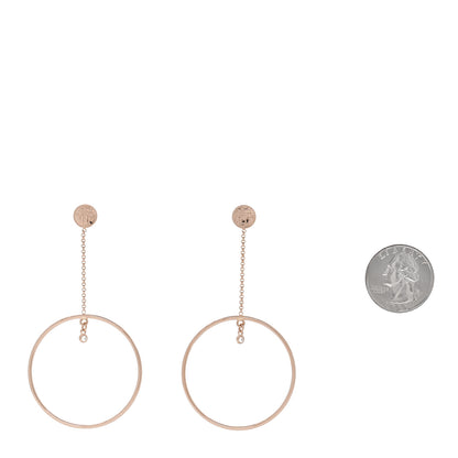 Hermes 18K Rose Gold Diamond Ex-Libris Earrings 2 of 5