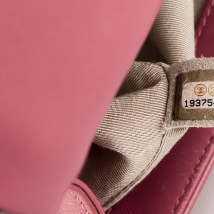 Chanel Distressed Patent Quilted Medium Boy Flap Pink 7 of 8