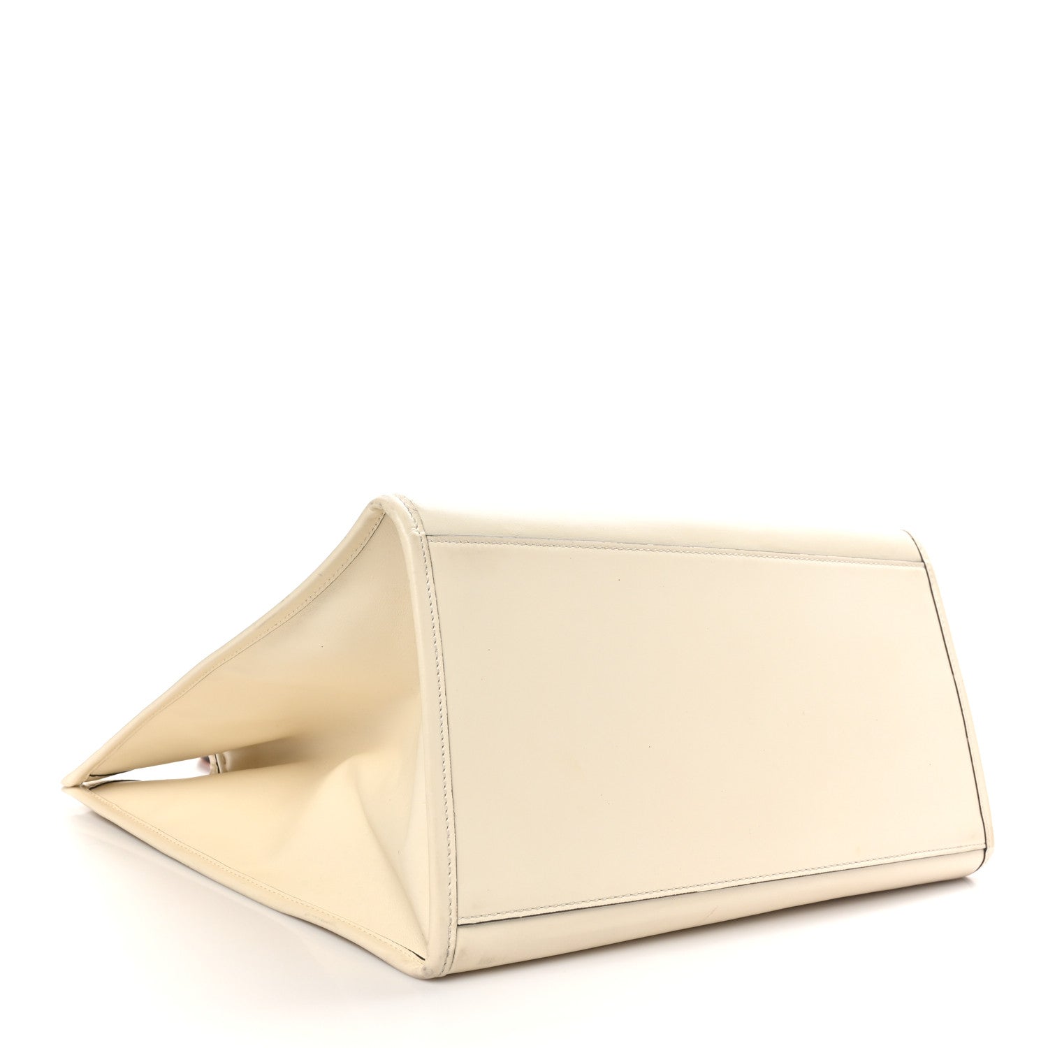Fendi Vitello King Plexiglass Logo Embossed Large Fendi Sunshine Shopper Tote White Ice 4 of 10
