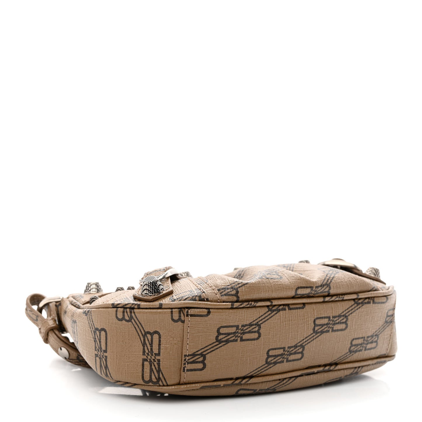 Coated Canvas BB Monogram Le Cagole Mini Purse With Chain Beige Brown