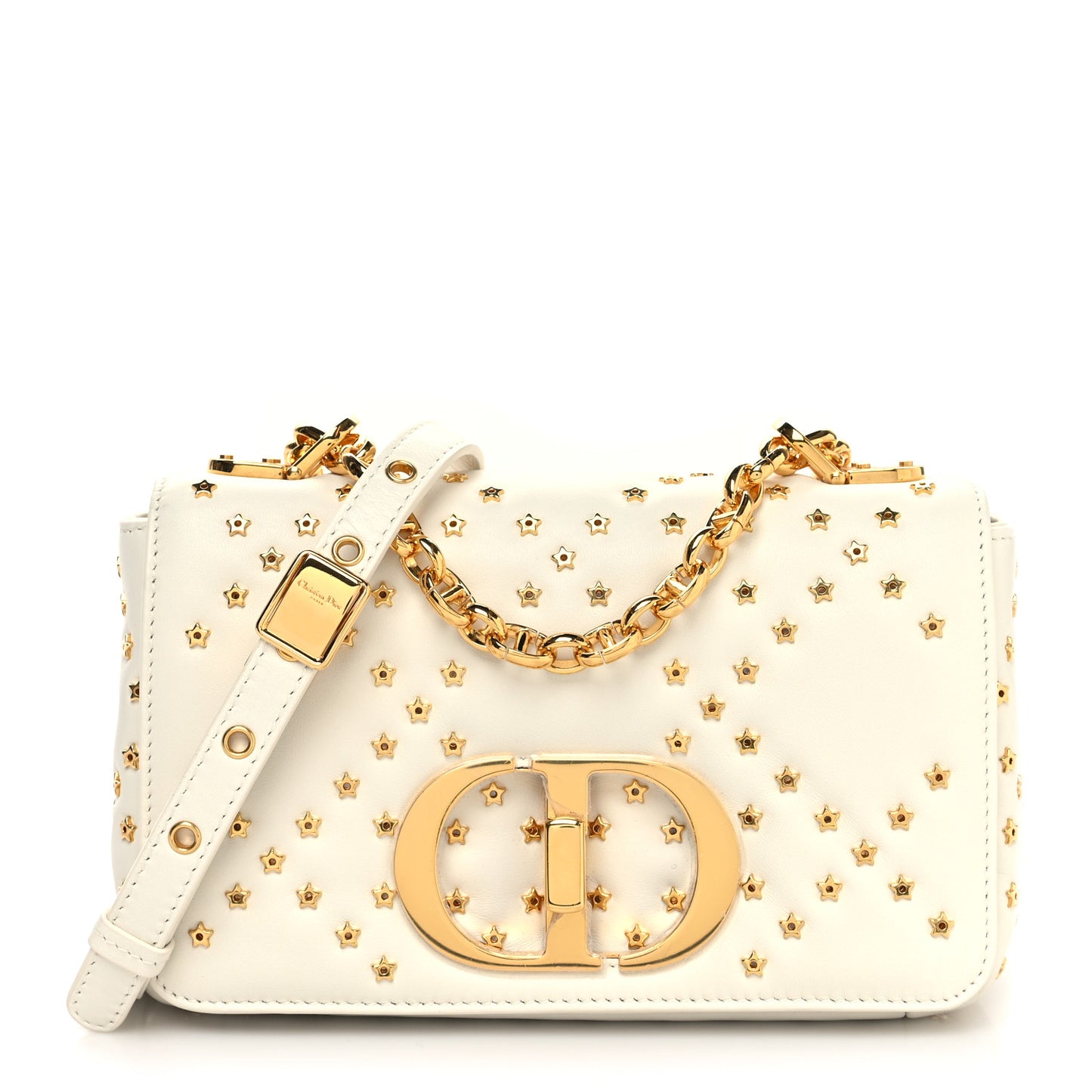 Calfskin Star Motif Macrocannage Mini Caro Bag Latte