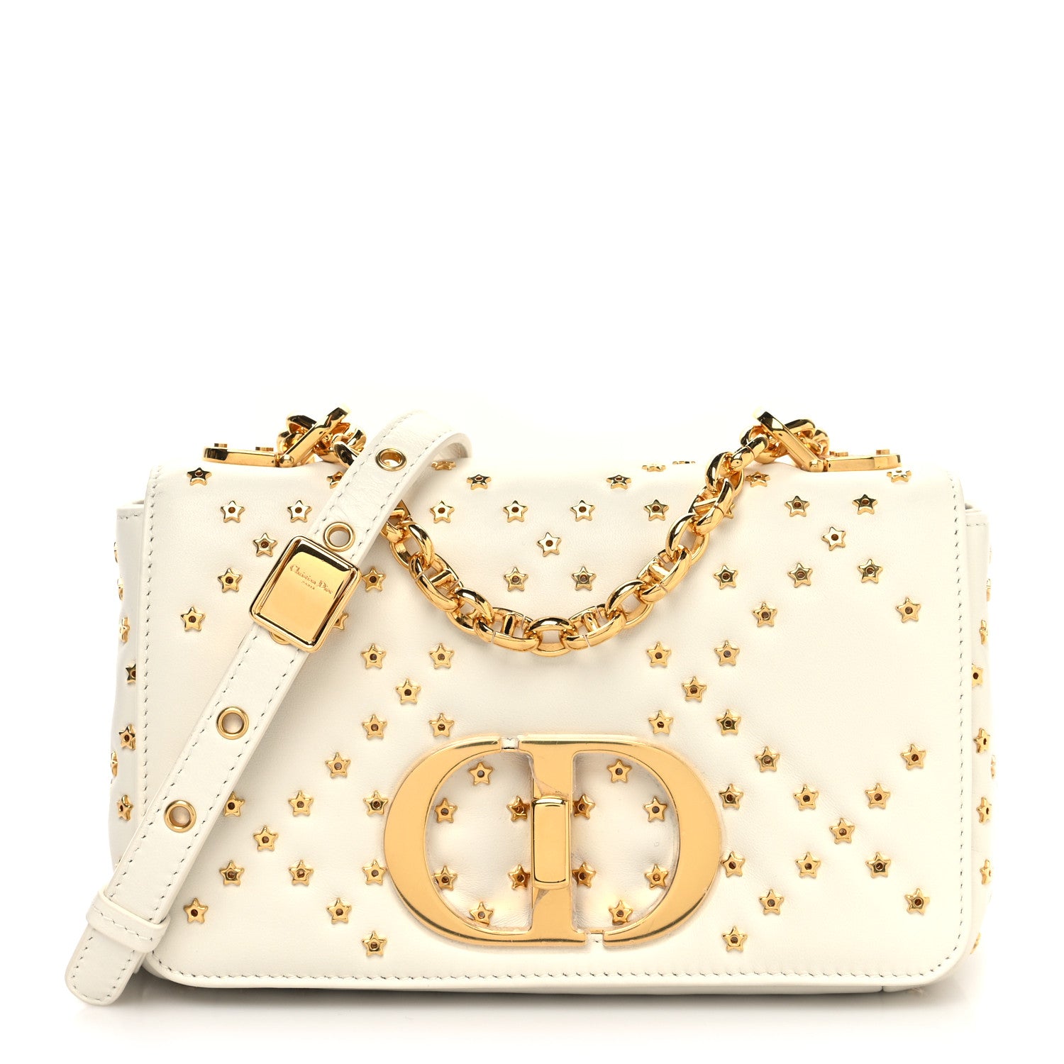 Christian Dior Calfskin Star Motif Macrocannage Mini Caro Bag Latte 1 of 10