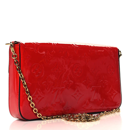 Louis Vuitton Vernis Felicie Pochette Chain Wallet Cherry 4 of 11