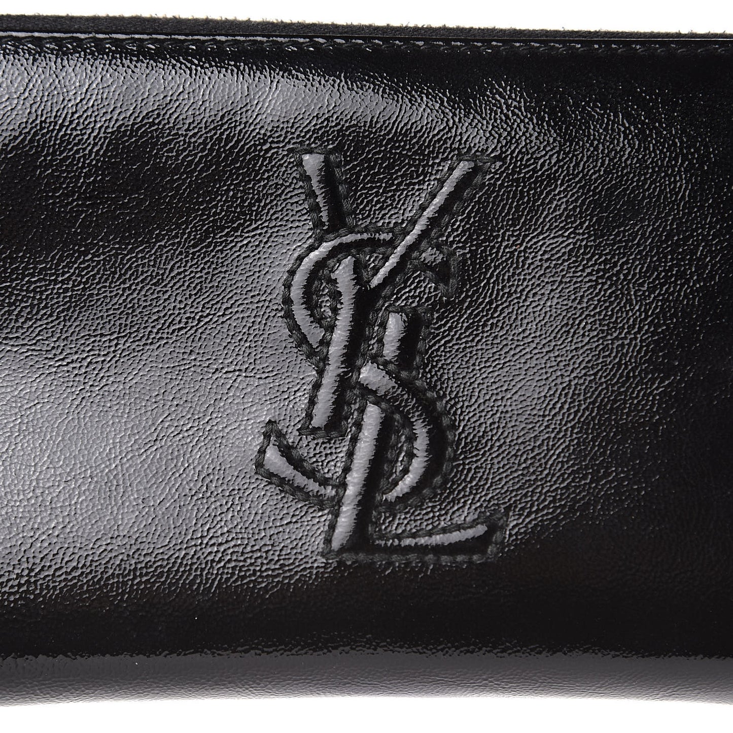 Textured Patent Monogram Belle De Jour Zip Around Wallet Black