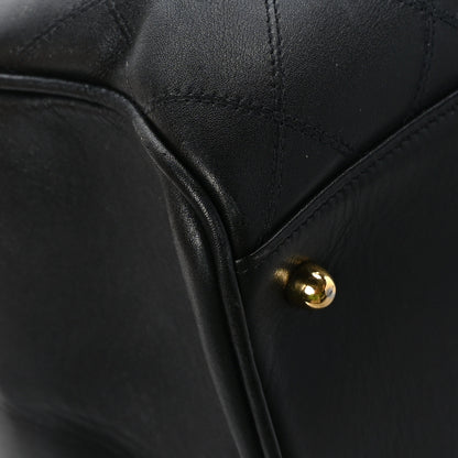 Chanel Calfskin Stitched XL Weekender Black 12 of 13