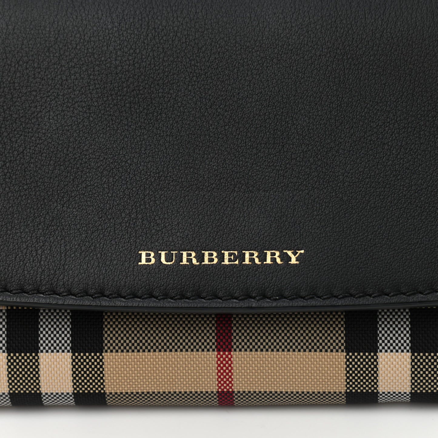 Calfskin House Check Henley Wallet On Chain Black