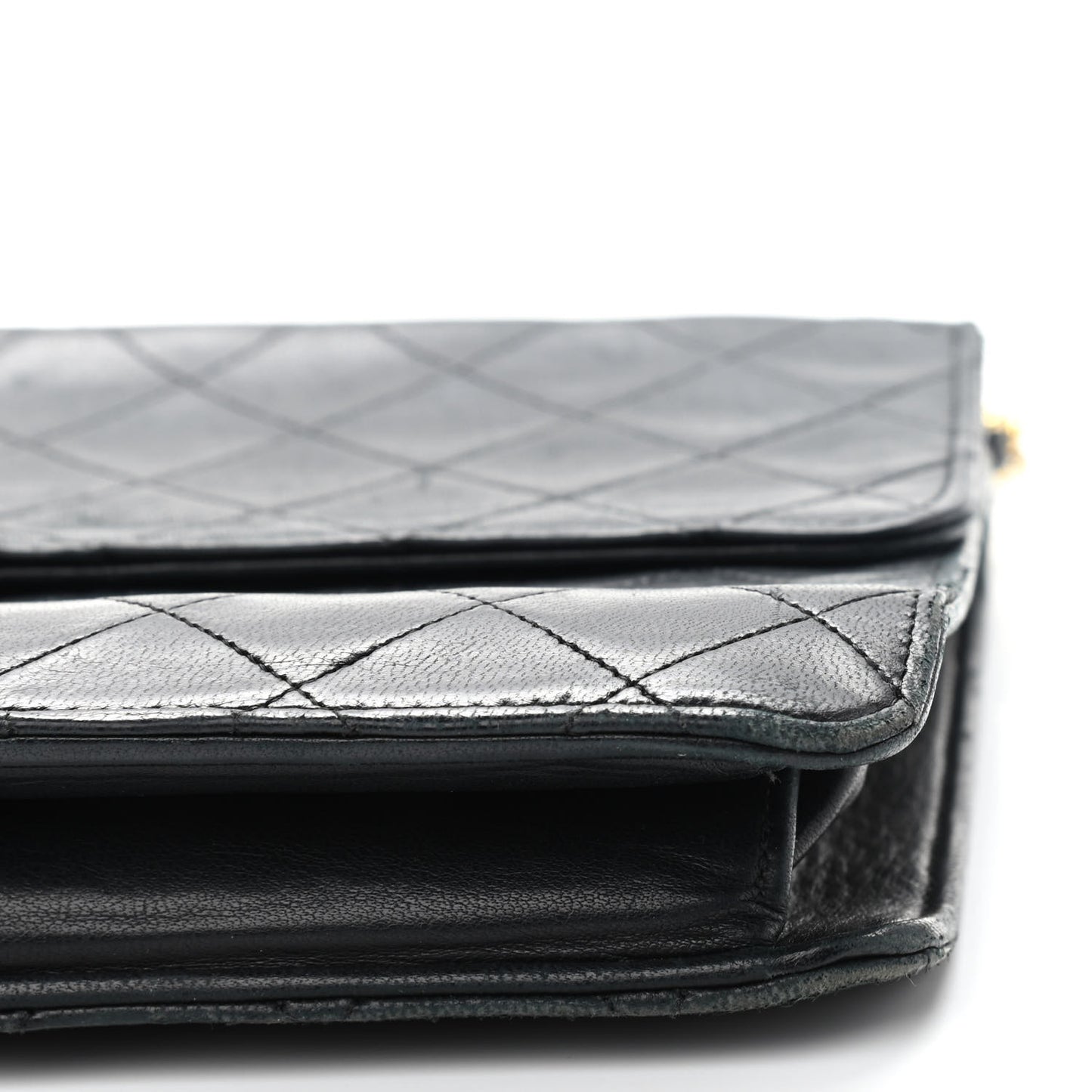 Lambskin Quilted Medium Single Flap Black