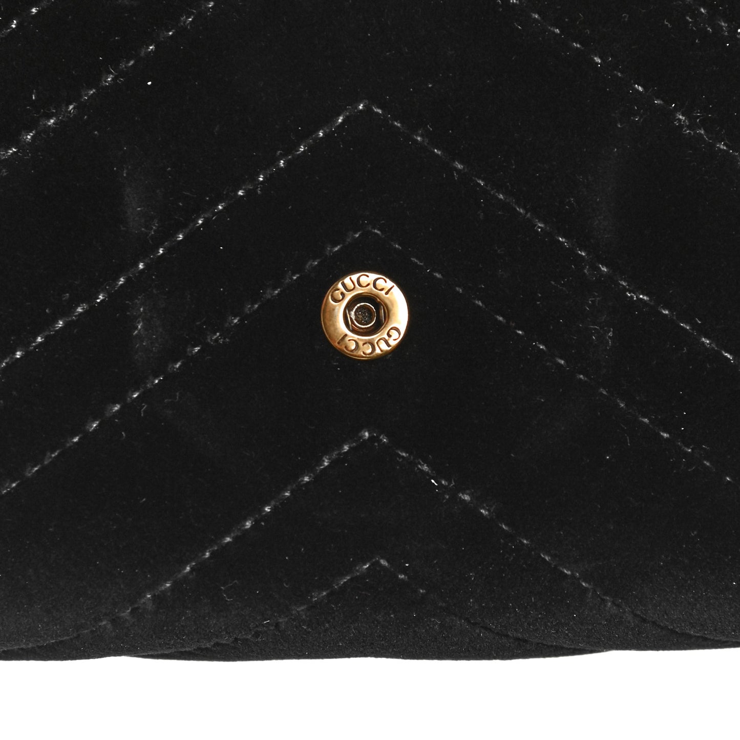 Velvet Matelasse GG Marmont Chain Wallet Black