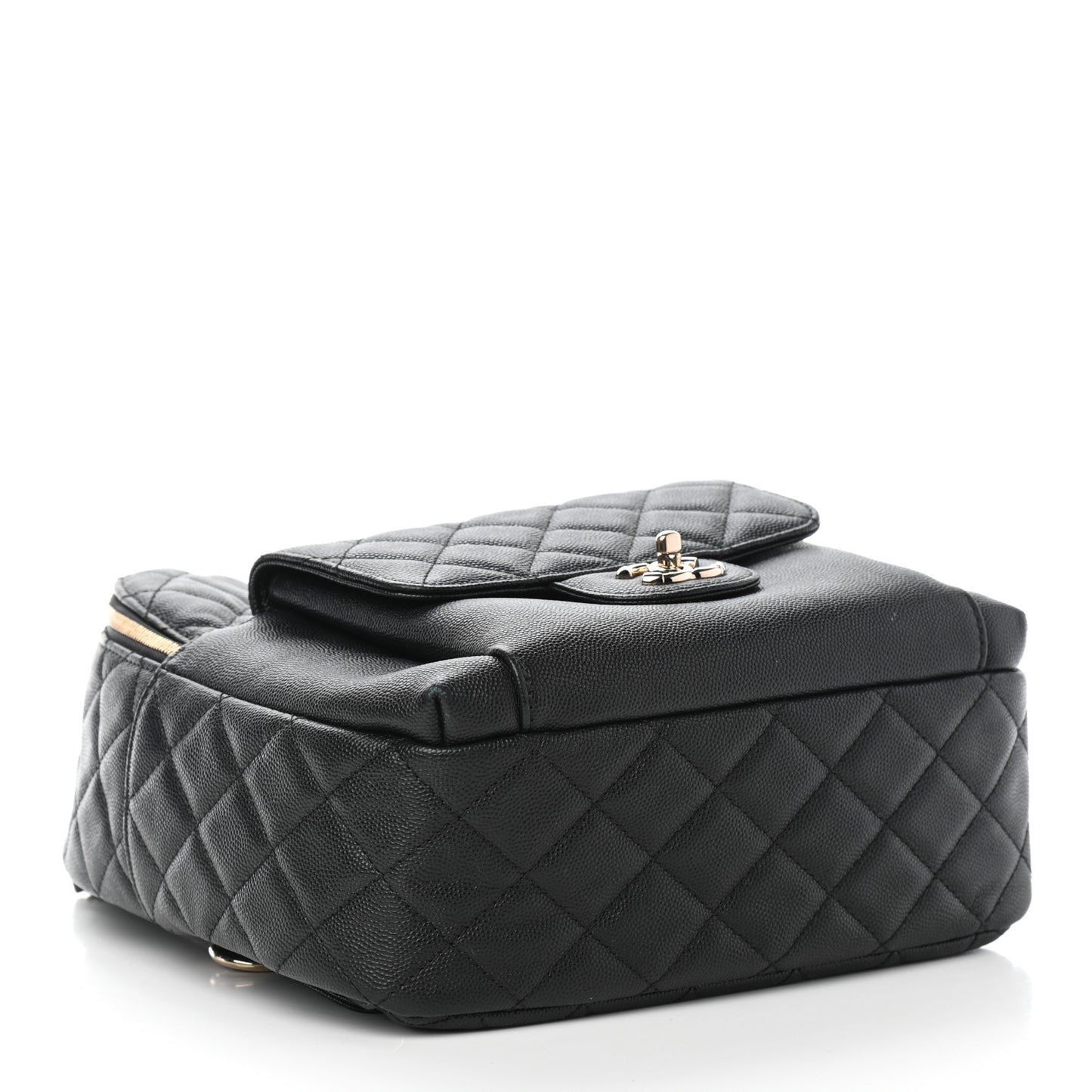 Caviar Quilted Medium Zip Around Backpack Black