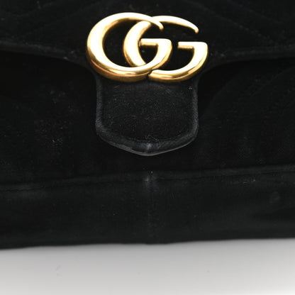Gucci Velvet Matelasse Mini GG Marmont Shoulder Bag Black 16 of 16