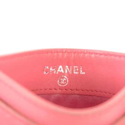 Chanel Lambskin Camellia Embossed Card Holder Pink 11 of 13