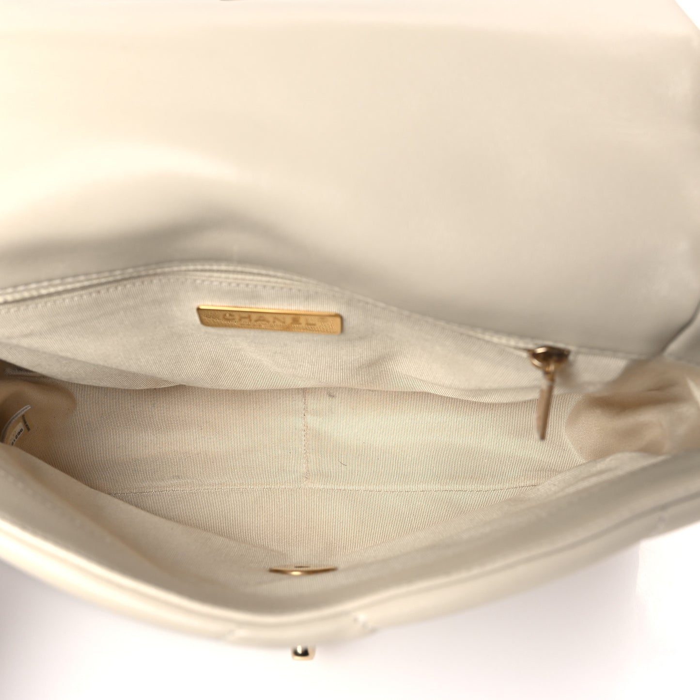 Lambskin Quilted Medium Chanel 19 Flap Light Beige