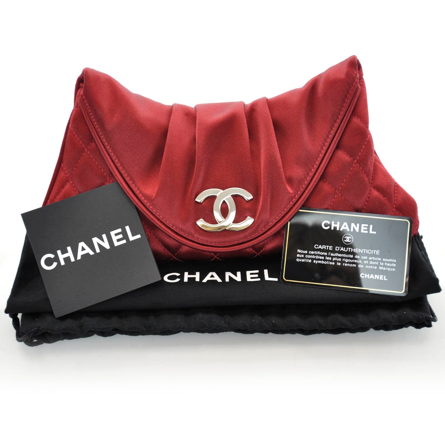Chanel Satin Flap Clutch Red 8 of 11