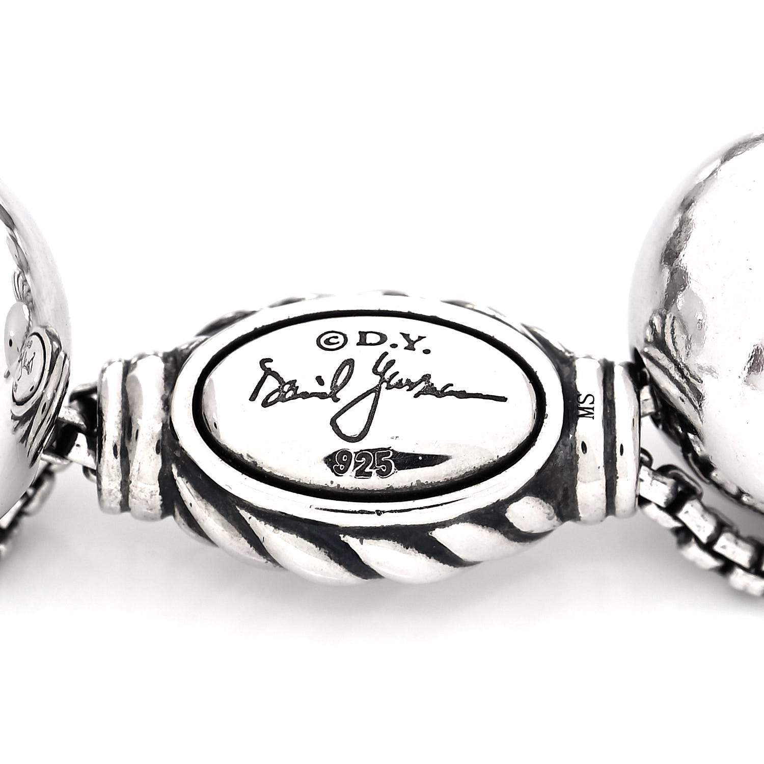 David Yurman Sterling Silver 14mm Elements Bead Bracelet 4 of 5