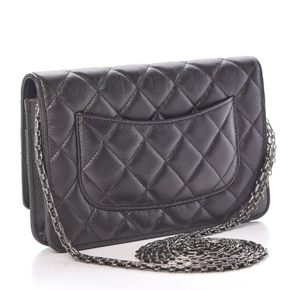 Chanel Calfskin Quilted Reissue Wallet On Chain WOC Grey 3 of 12