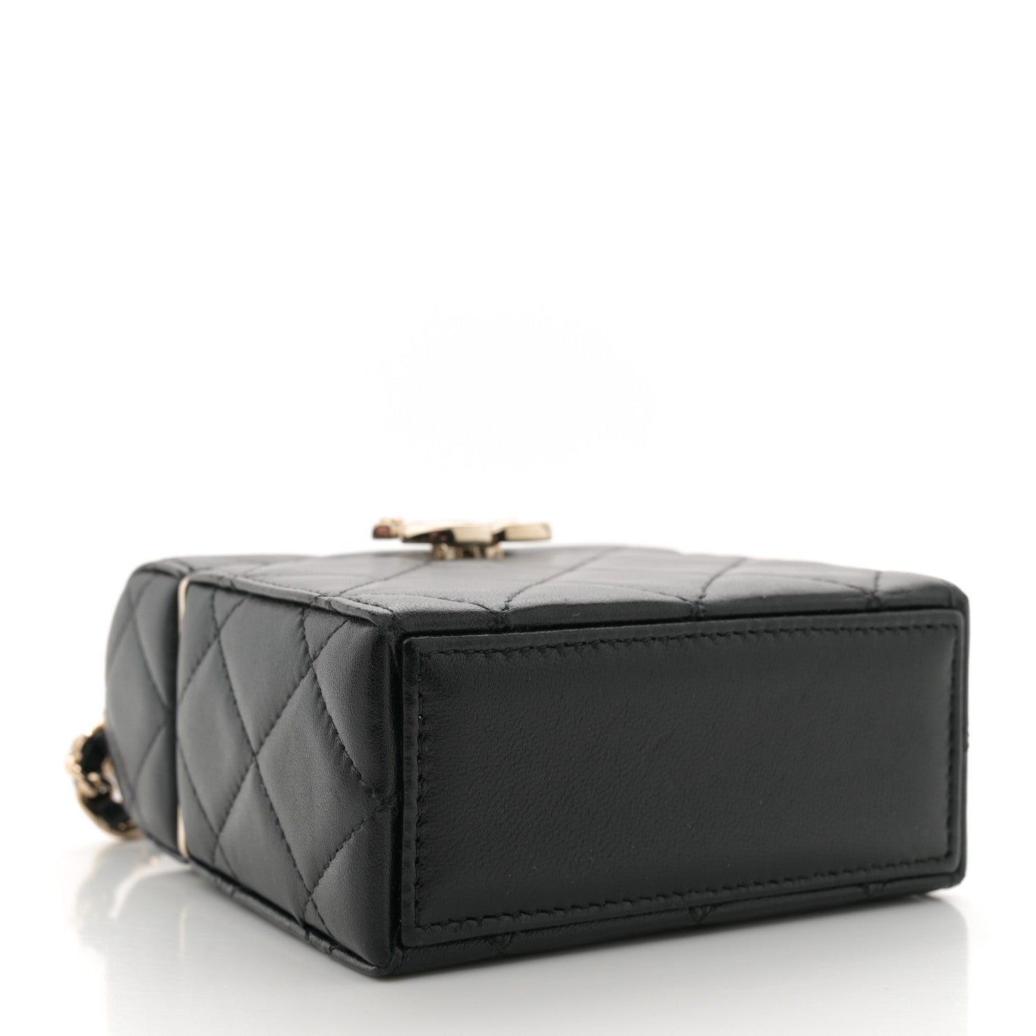 Chanel Lambskin Quilted Small Box With Chain Black 5 of 11