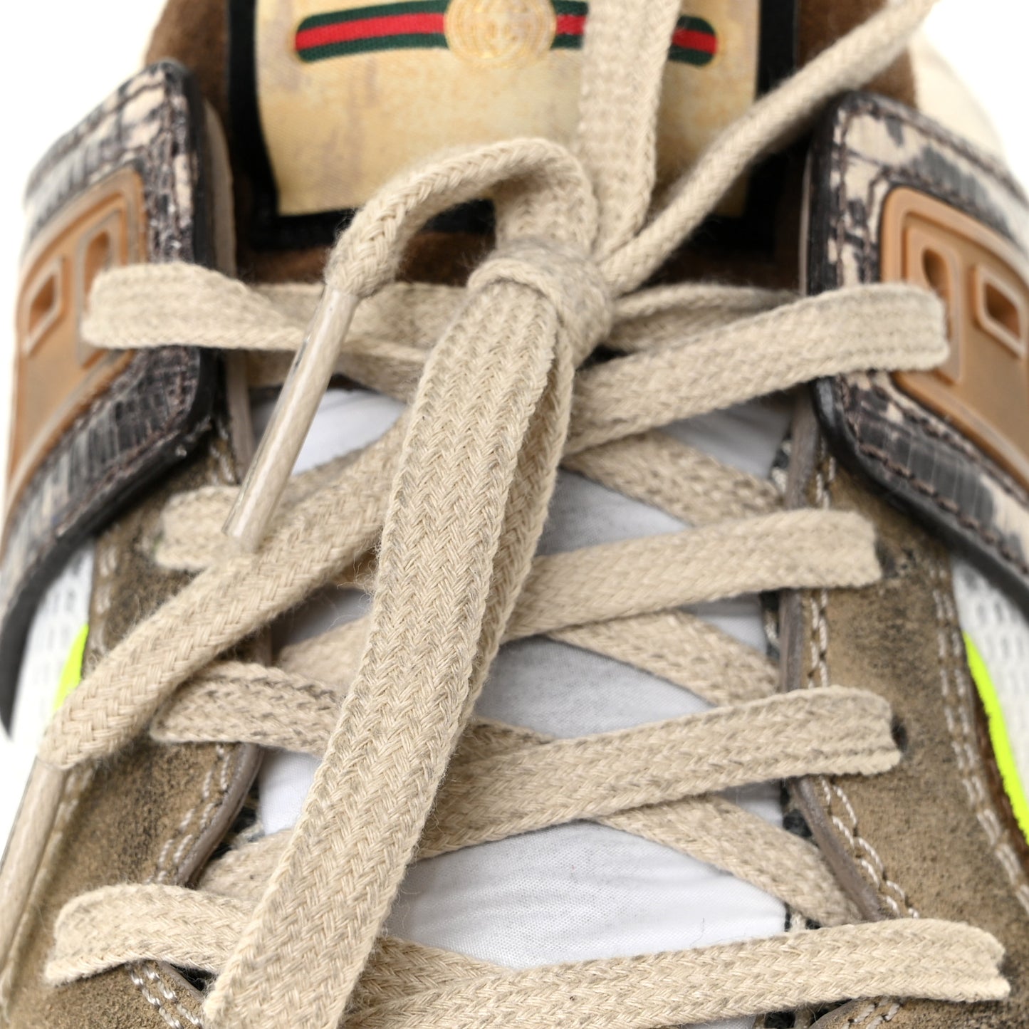 Suede Calfskin Tejus Printed Mens Ultrapace Sneakers 6 Natural Ardesia Neon Yellow