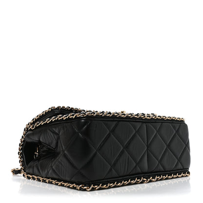 Chanel Crumpled Calfskin Medium Chain All Over Flap Black 4 of 10