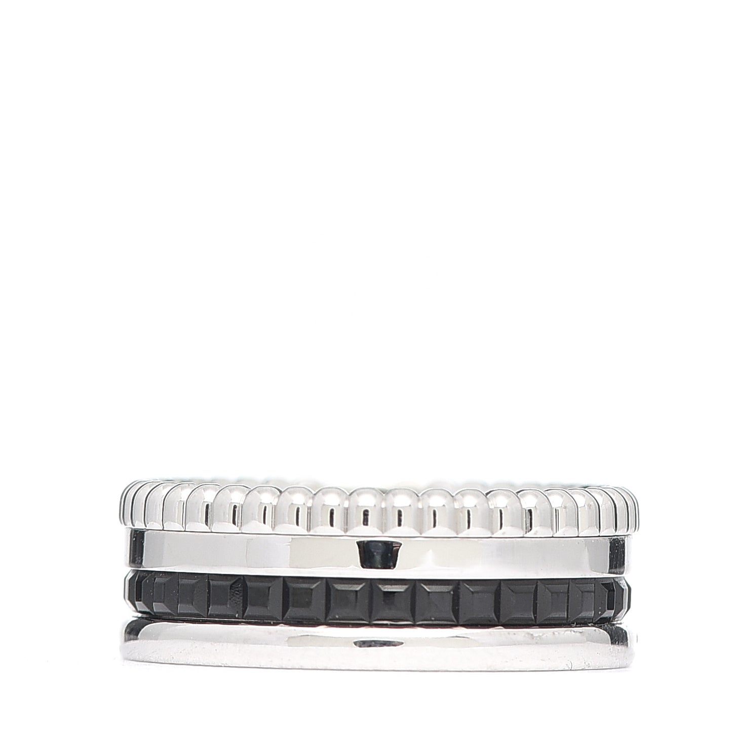 18K White Gold PVD Small Quatre Black Edition Ring 51 5.75