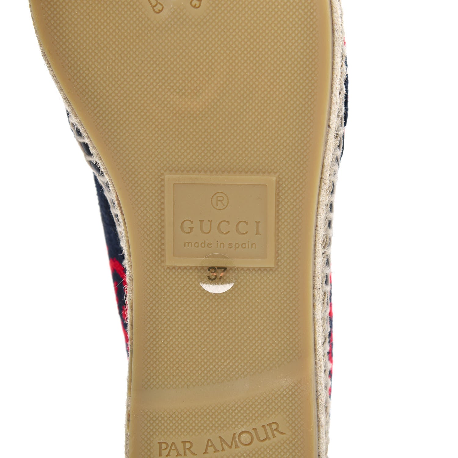 Gucci Terry Cloth GG Monogram Espadrilles 37 Blue Red 7 of 9
