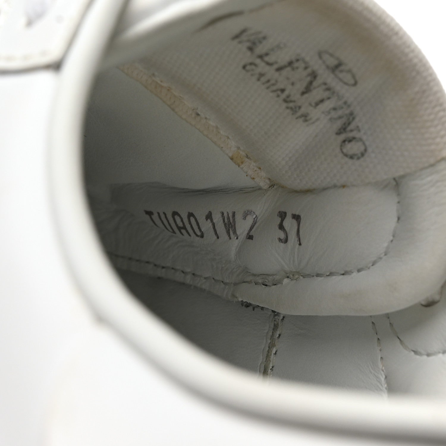 Valentino Garavani Calfskin Glitter Rockstud Open Sneakers 37 White Silver 6 of 9