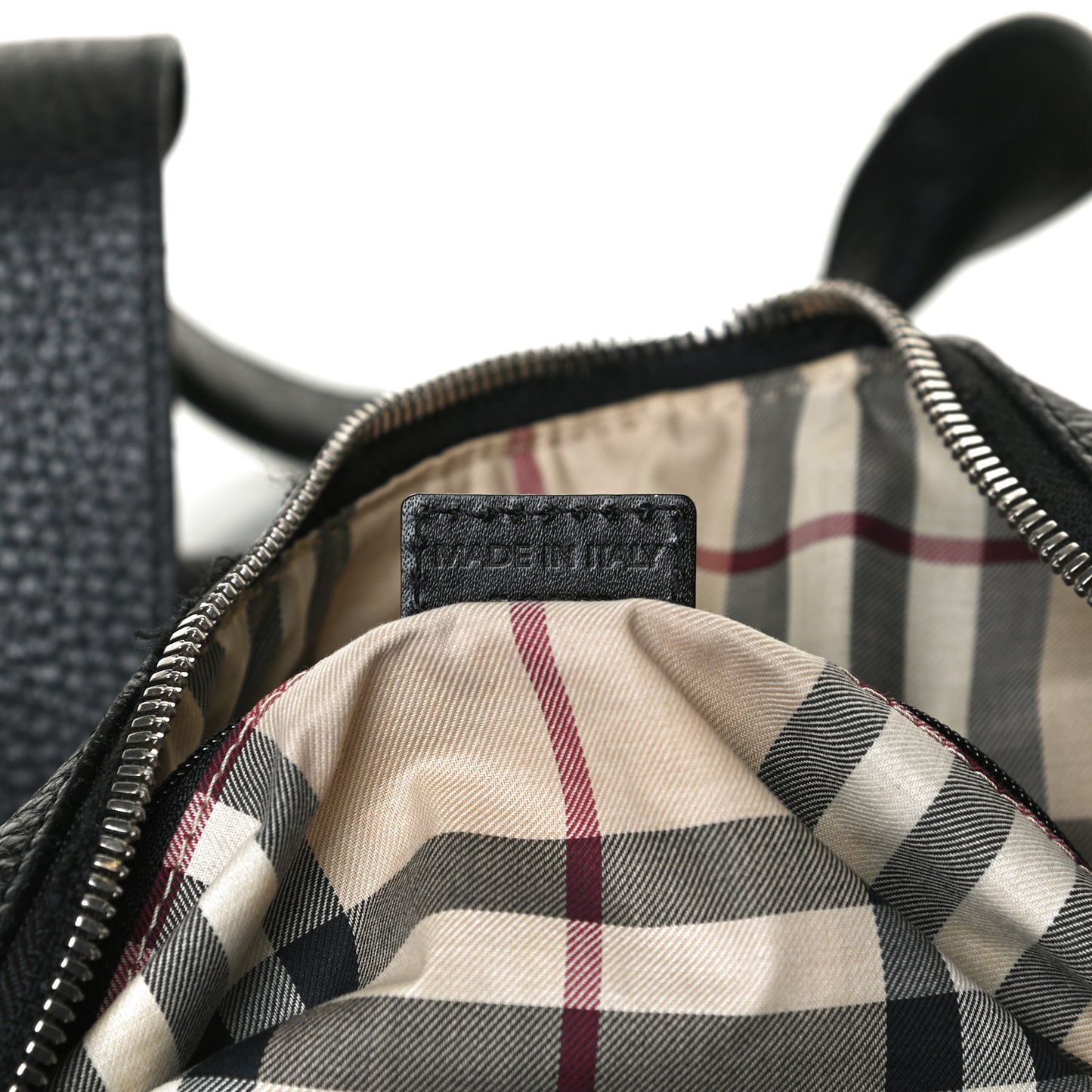Calfskin Check Duffle Bag Black