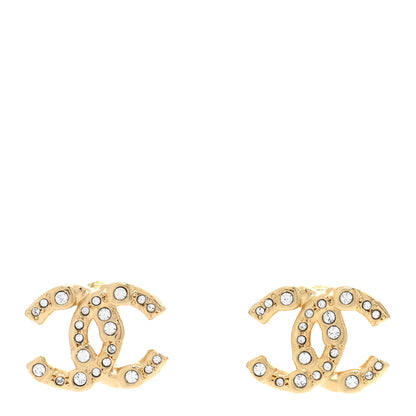 Chanel Crystal CC Earrings Gold 1 of 5