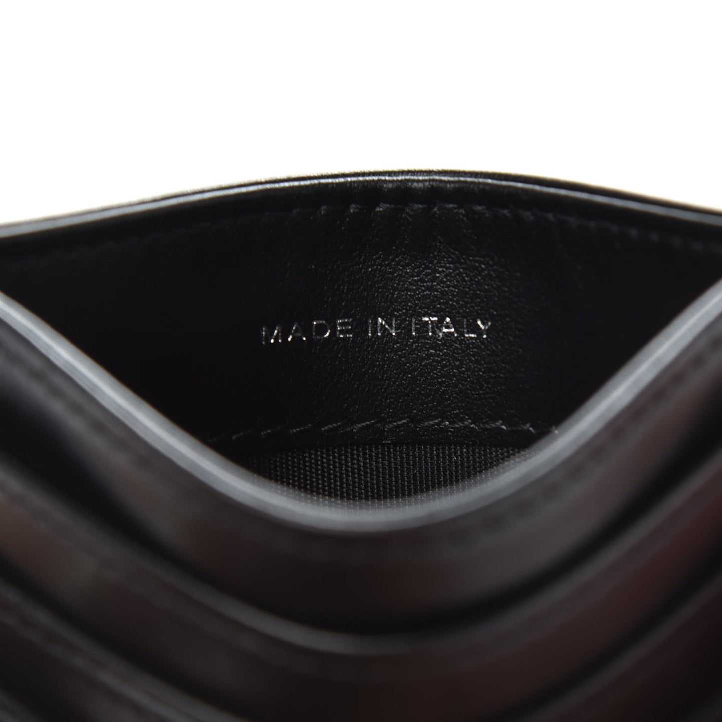 Calfskin Quilted Diamond Card Holder Black