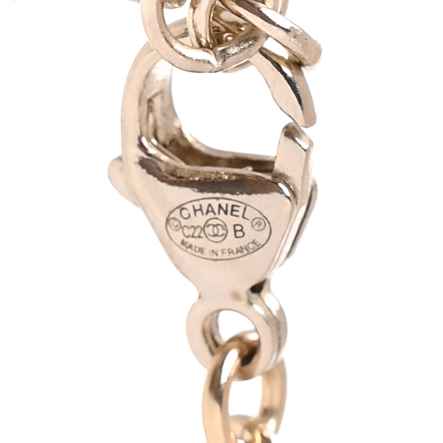 Crystal CC Heart Necklace Black Pearly White Gold