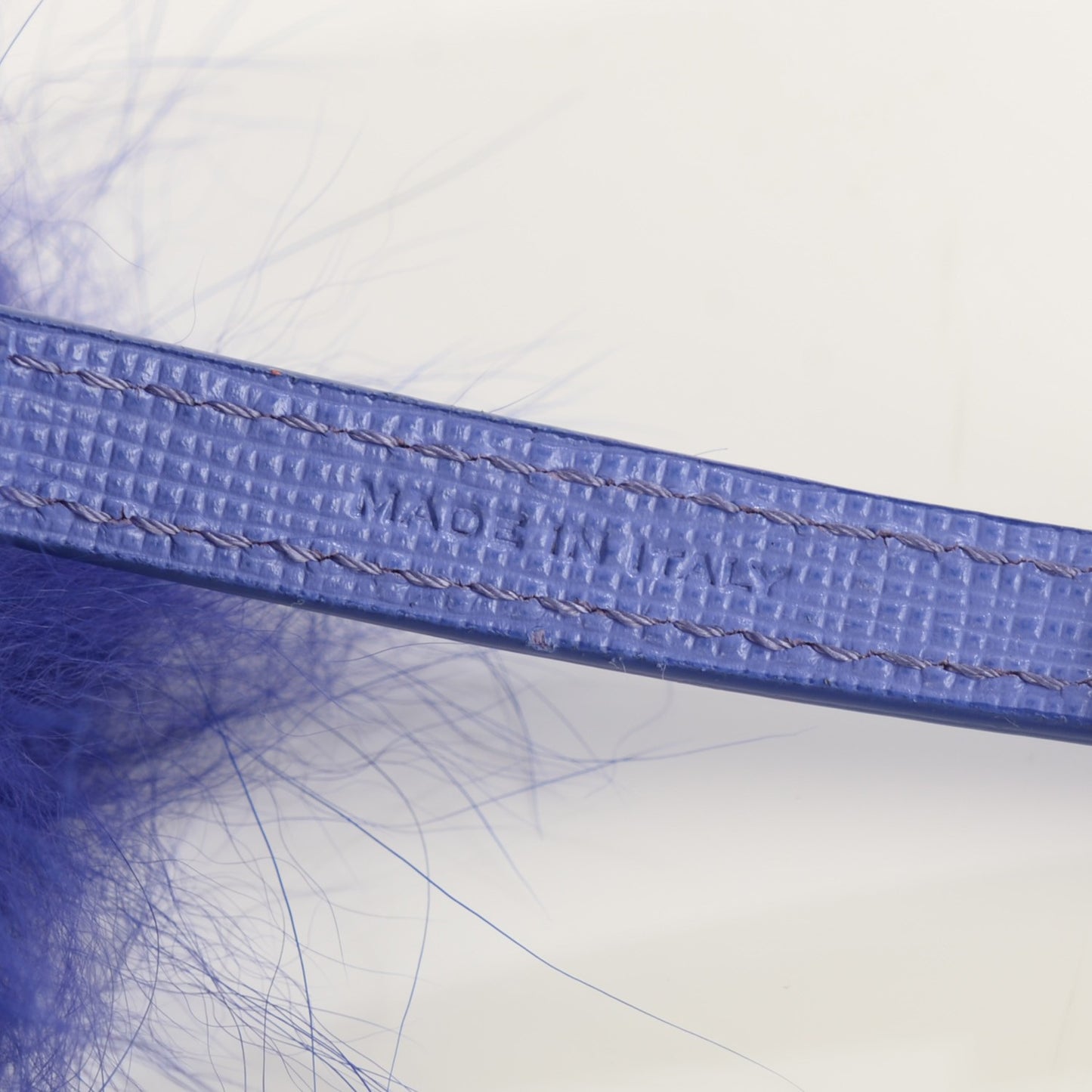 Fox Fur Vitello Elite Pom Pom Bag Charm Viola Cassis