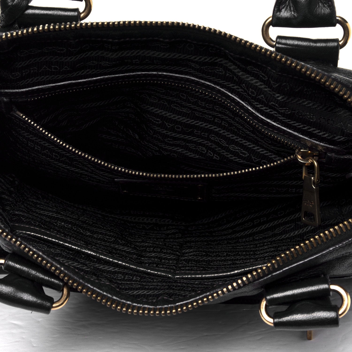 Prada Cervo Deerskin Shopping Satchel Black 4 of 10