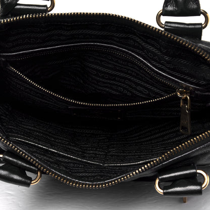 Prada Cervo Deerskin Shopping Satchel Black 4 of 10