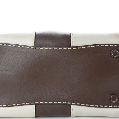 Prada City Calf Small Stitched Twin Pocket Tote Cacao White 14 of 16