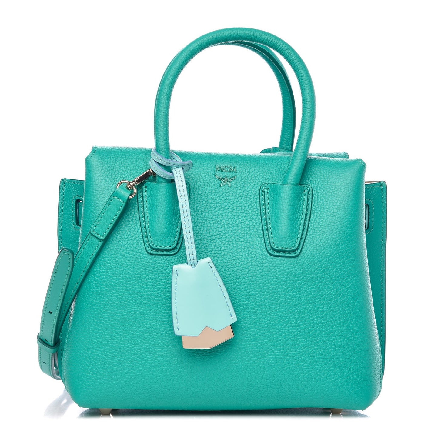 Grained Calfskin Mini Milla Tote Oasis Green