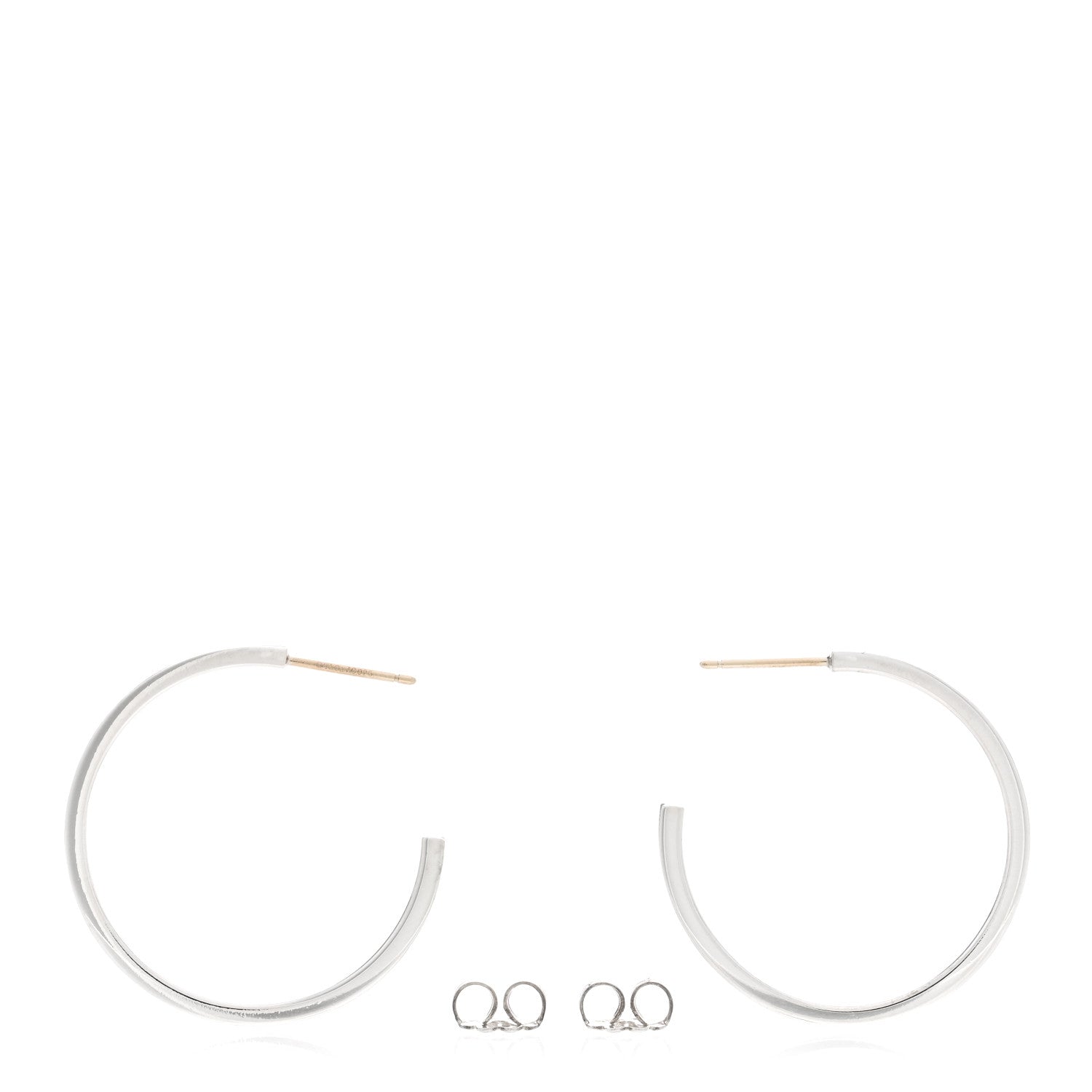 Tiffany Sterling Silver Medium Narrow 1837 Hoop Earrings 3 of 4