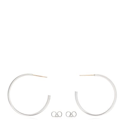 Tiffany Sterling Silver Medium Narrow 1837 Hoop Earrings 3 of 4