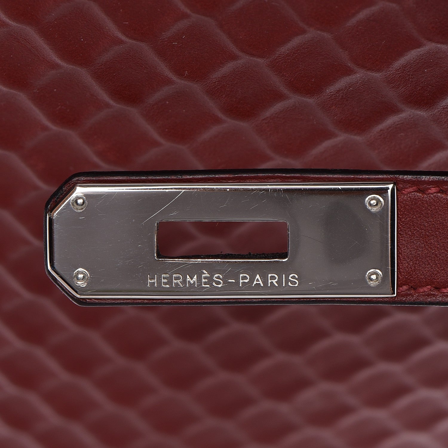 Hermes Barenia Sellier Waffle Kelly 35 Rouge H 18 of 34