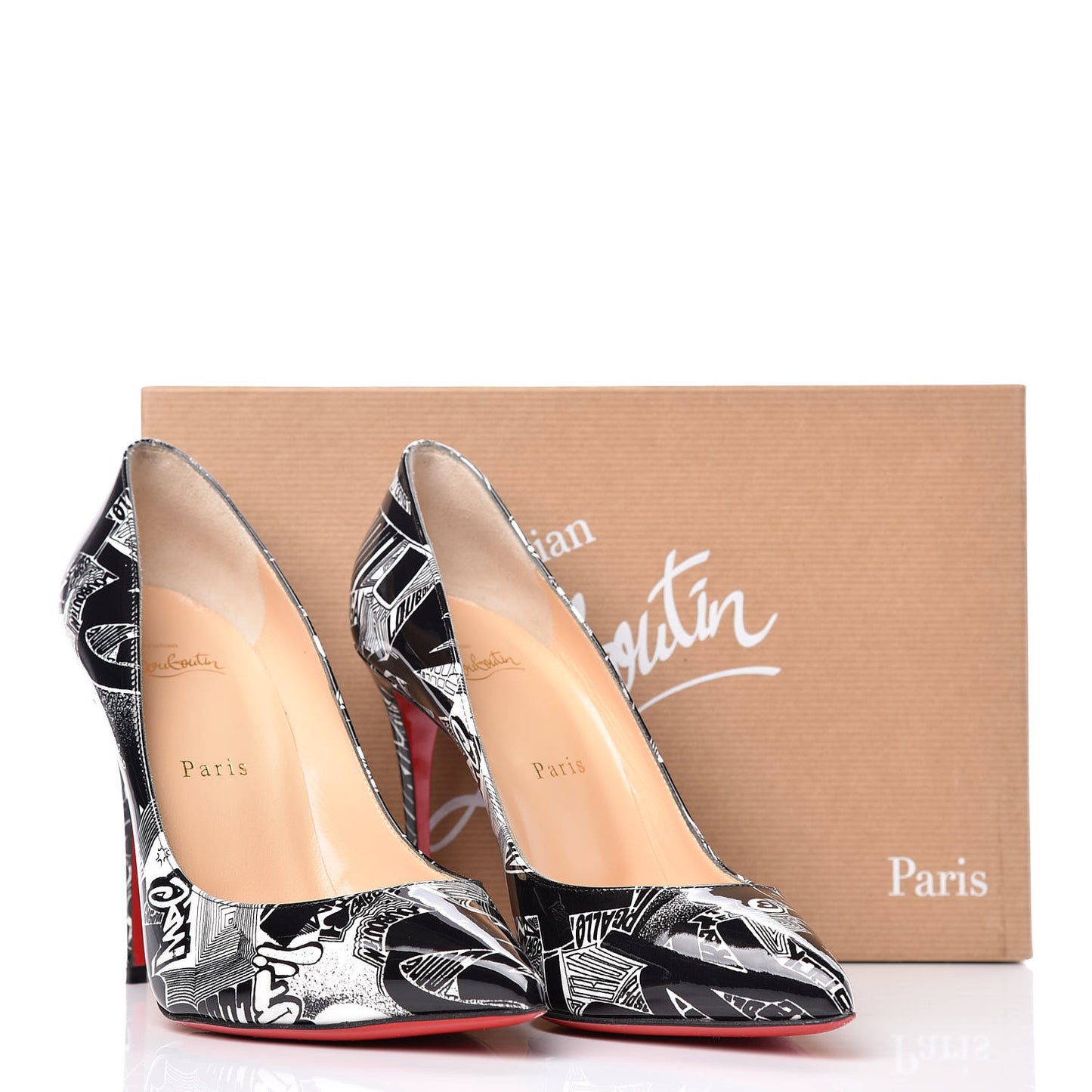 Patent Nicograf Pigalle Follies 100 Pumps 39 Black White