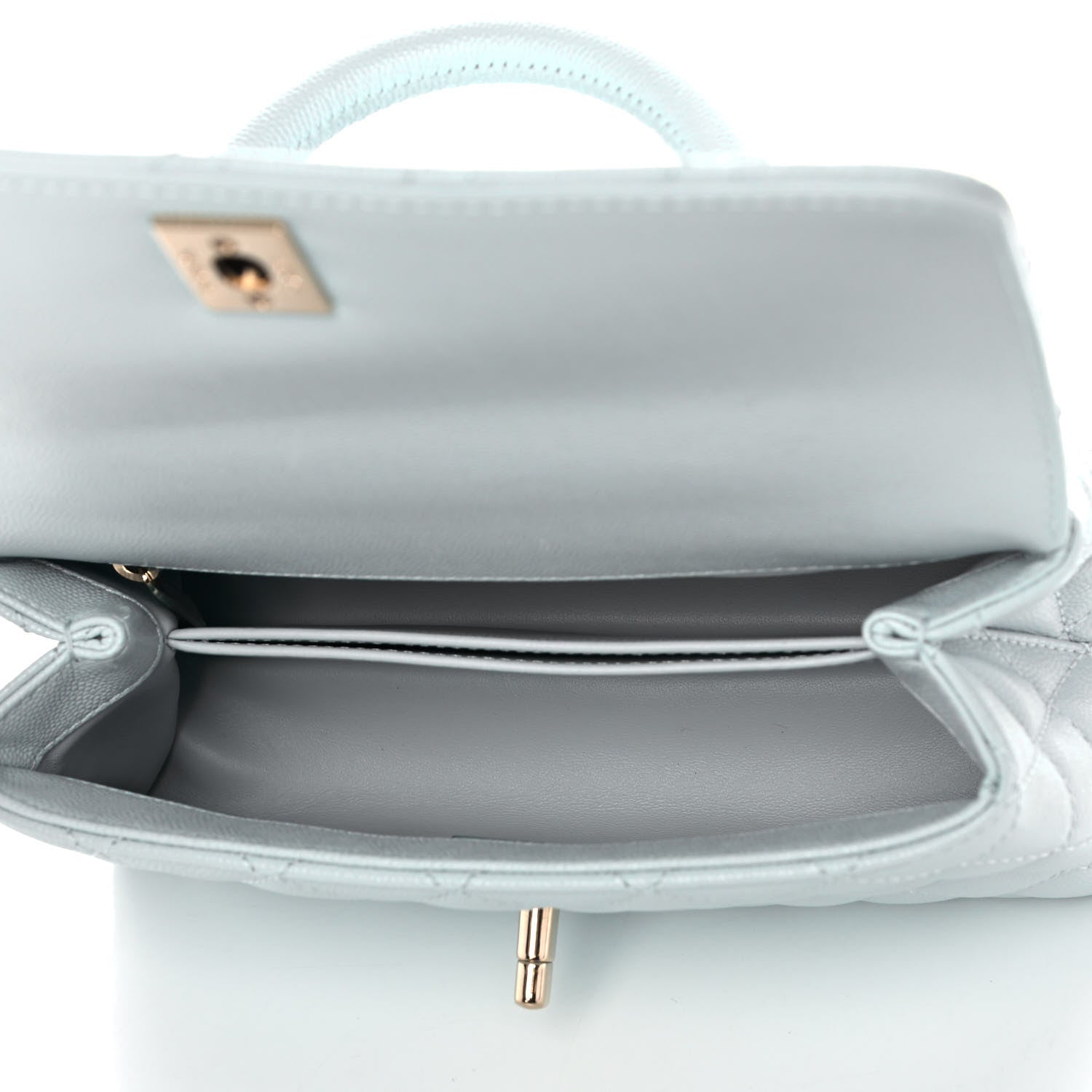 Chanel Caviar Quilted Mini Coco Handle Flap Light Blue 5 of 13
