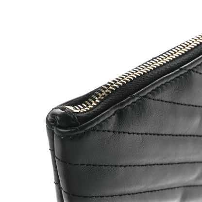 Saint Laurent Calfskin Matelasse Chevron Monogram A5 Wristlet Black 12 of 13