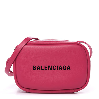 Balenciaga Calfskin Logo XS Everyday Camera Bag Rose Indien Black 1 of 10